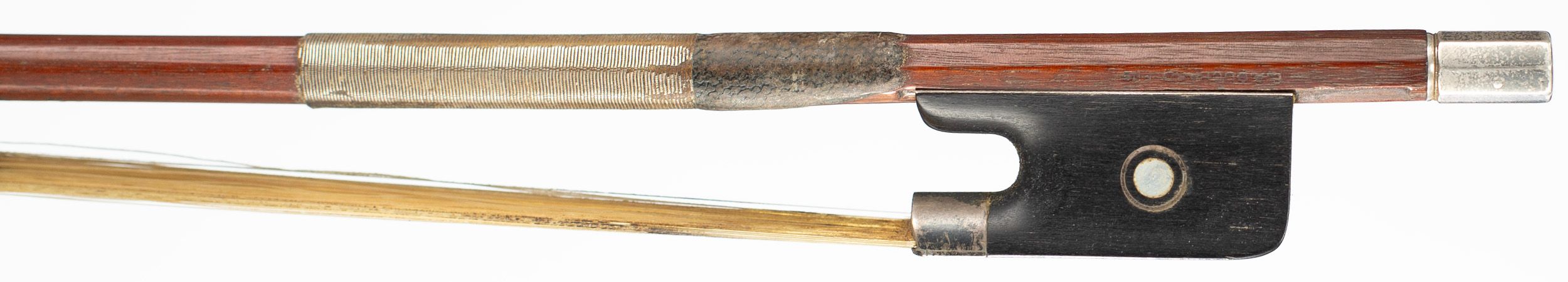 A silver-mounted violin bow by Émile-Auguste Ouchard Fils, early 20th Century — frog