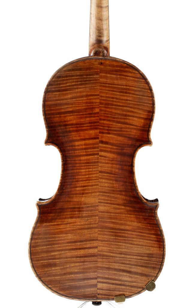 A violin by a member of the Guarneri family, ascribed to Giuseppe Filius and Giuseppe Del Gesu, Cremona, circa 1720 — back