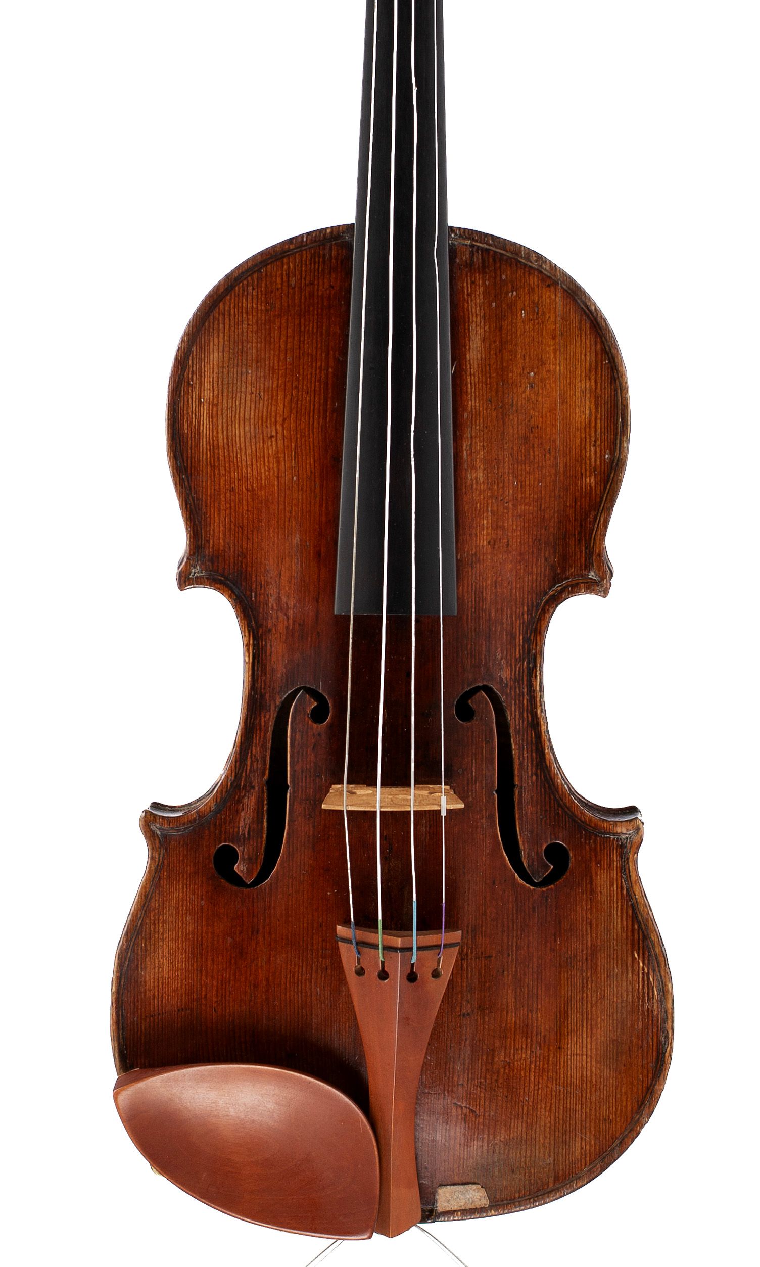 A violin by a member of the Guarneri family, ascribed to Giuseppe Filius and Giuseppe Del Gesu, Cremona, circa 1720 — front