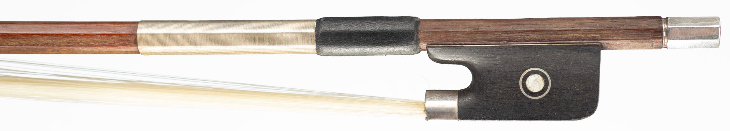 A silver-mounted violin bow by Émile-Auguste Ouchard Fils, Paris, early 20th Century — frog