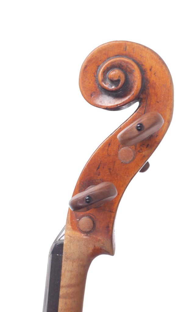 Violin by Carlo Antonio Testore, Milan, circa 1730 — scroll