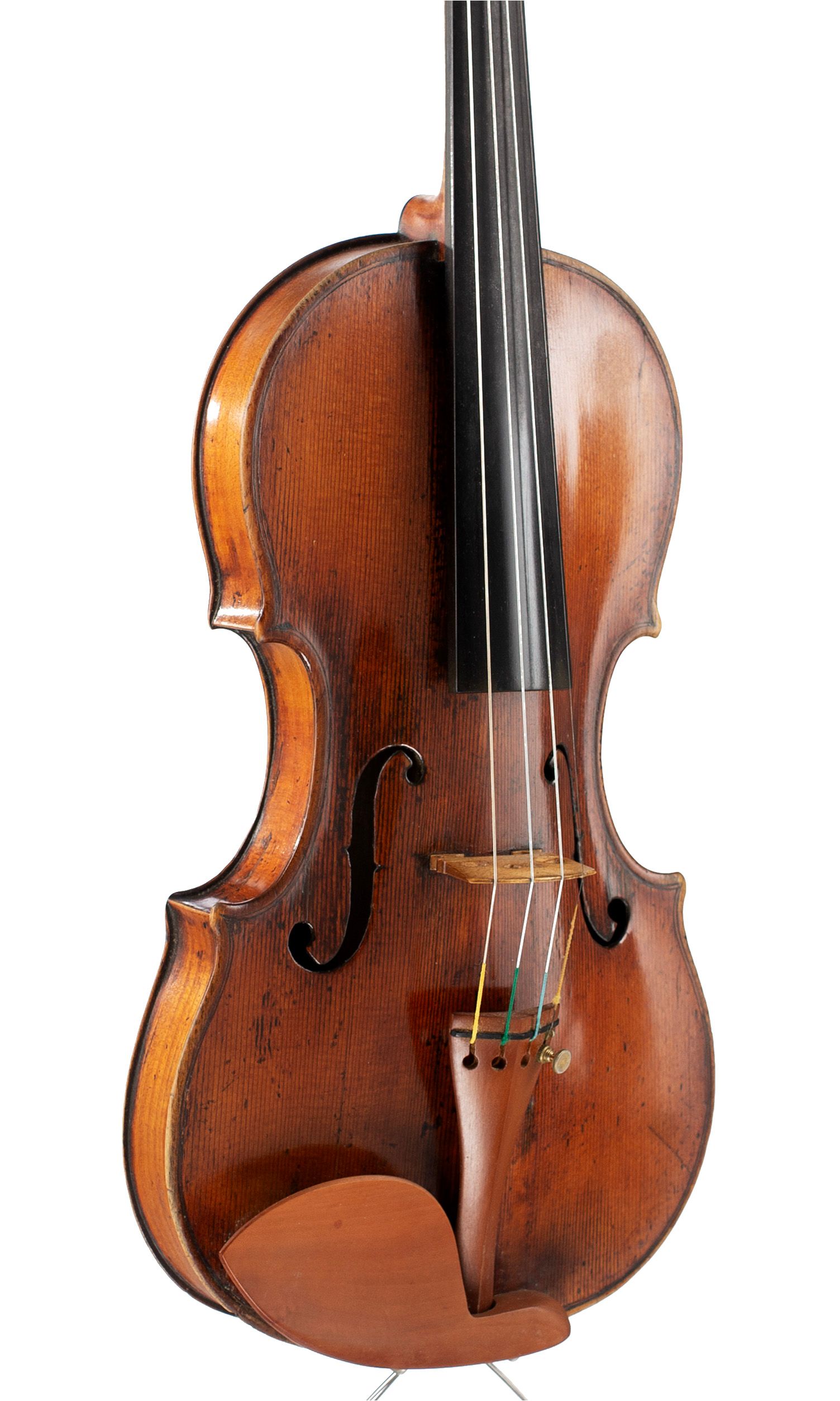 Violin by Carlo Antonio Testore, Milan, circa 1730 — angled view, 30°
