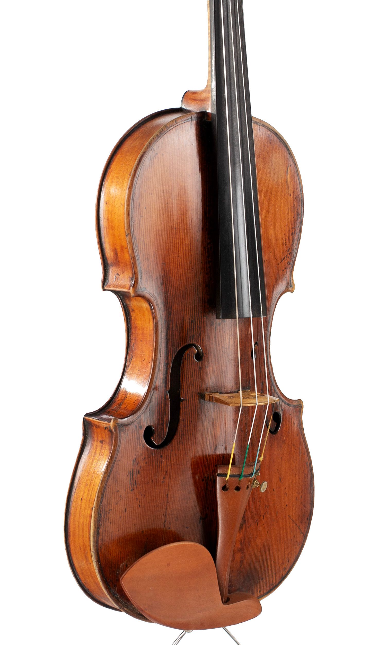 Violin by Carlo Antonio Testore, Milan, circa 1730 — angled view, 40°