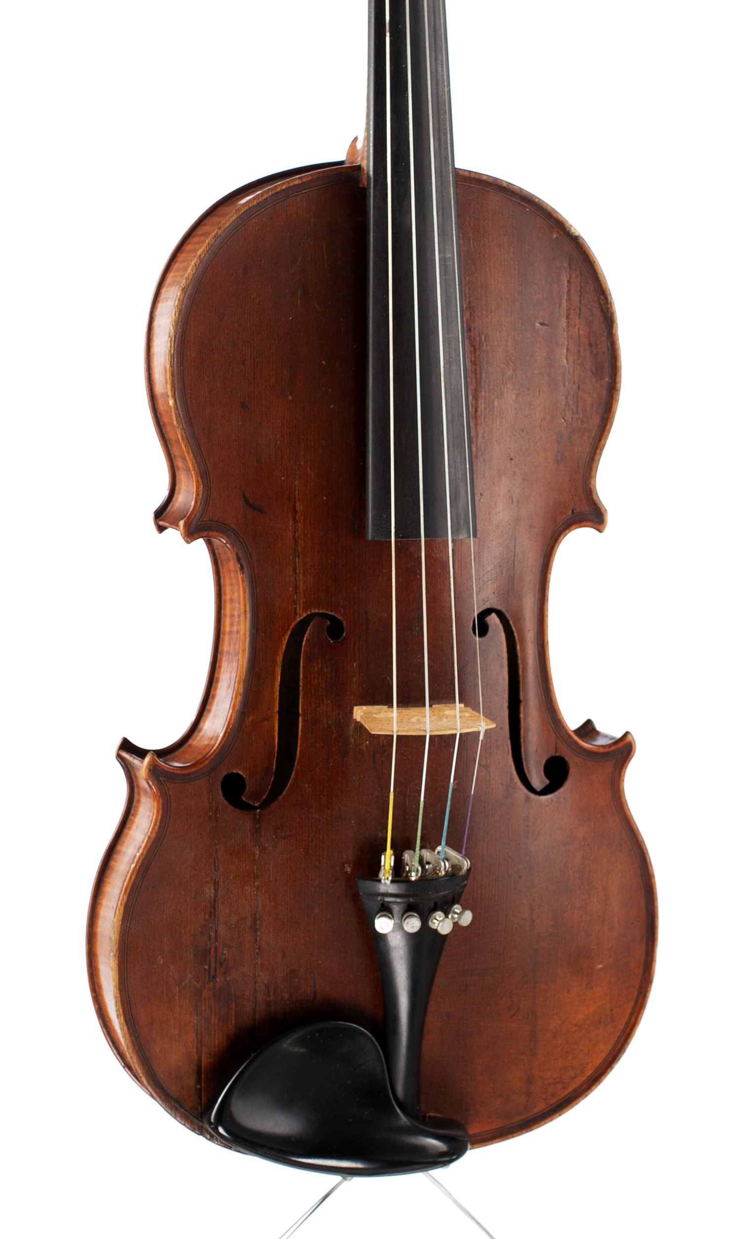 Violin, Workshop of Didier Nicolas Aine, circa 1850 — angled view, 20°