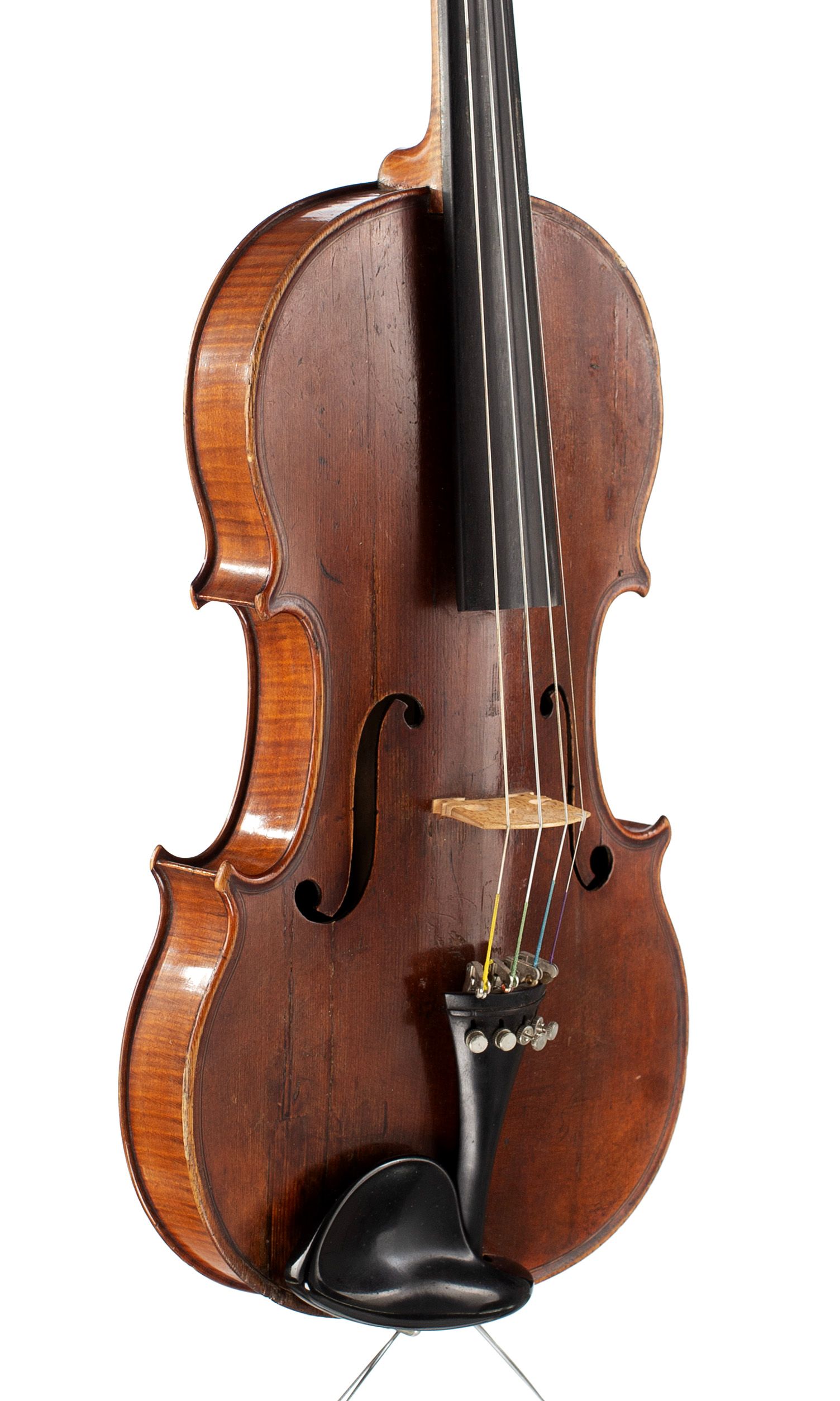 Violin, Workshop of Didier Nicolas Aine, circa 1850 — angled view, 40°