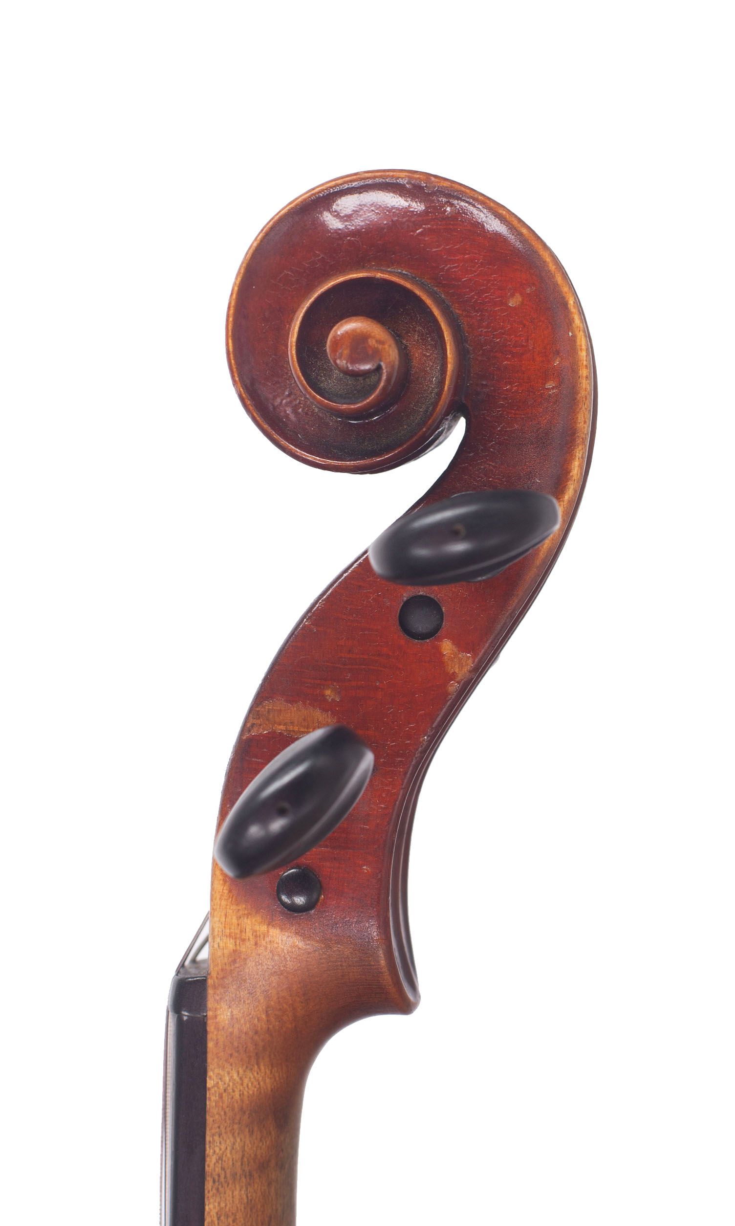 Violin by Pierre Gaggini, Nice, 1944 — scroll