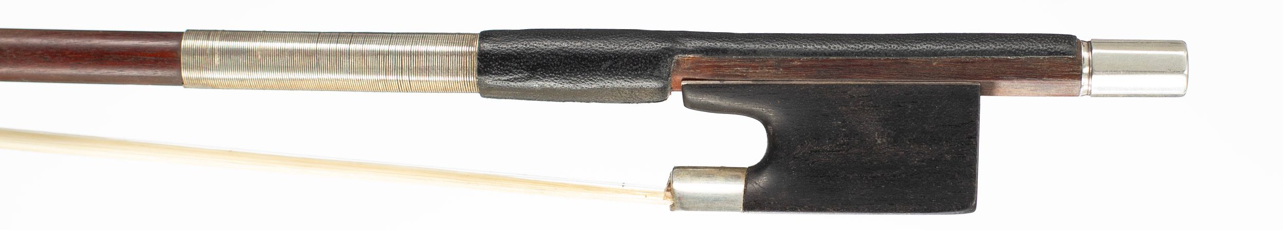 A silver-mounted violin bow by James Tubbs — frog
