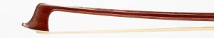 A nickel-mounted violin bow by Otto Durrschmidt — head and frog