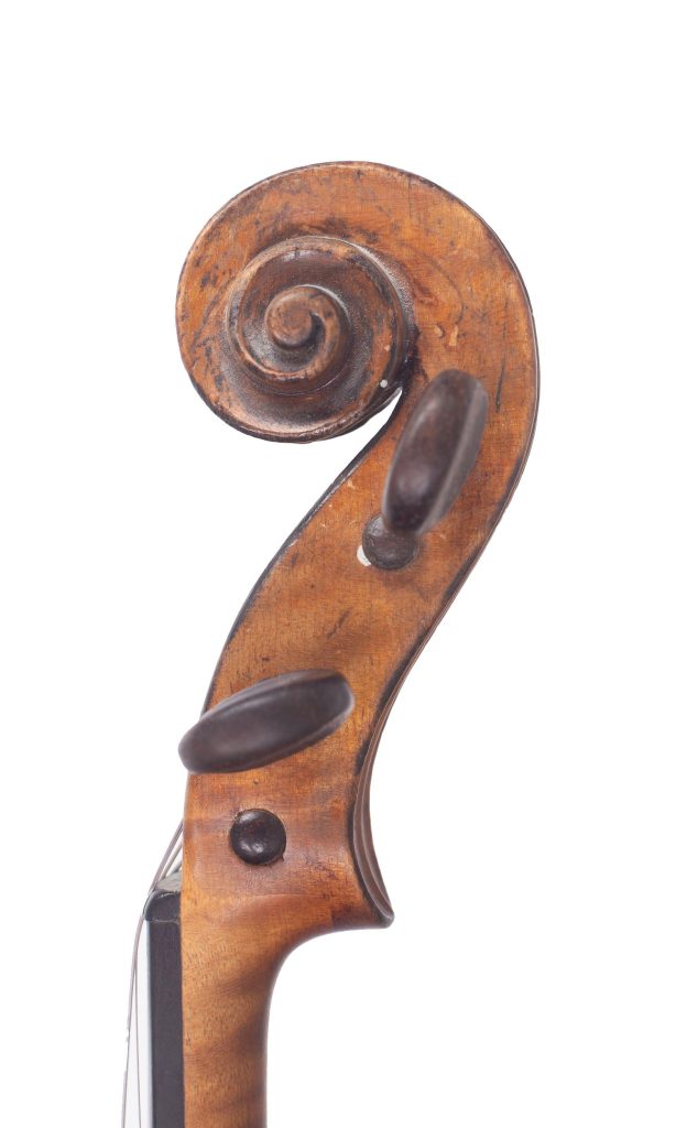 Violin by Honore Derazey, Mirecourt, 1832 — scroll