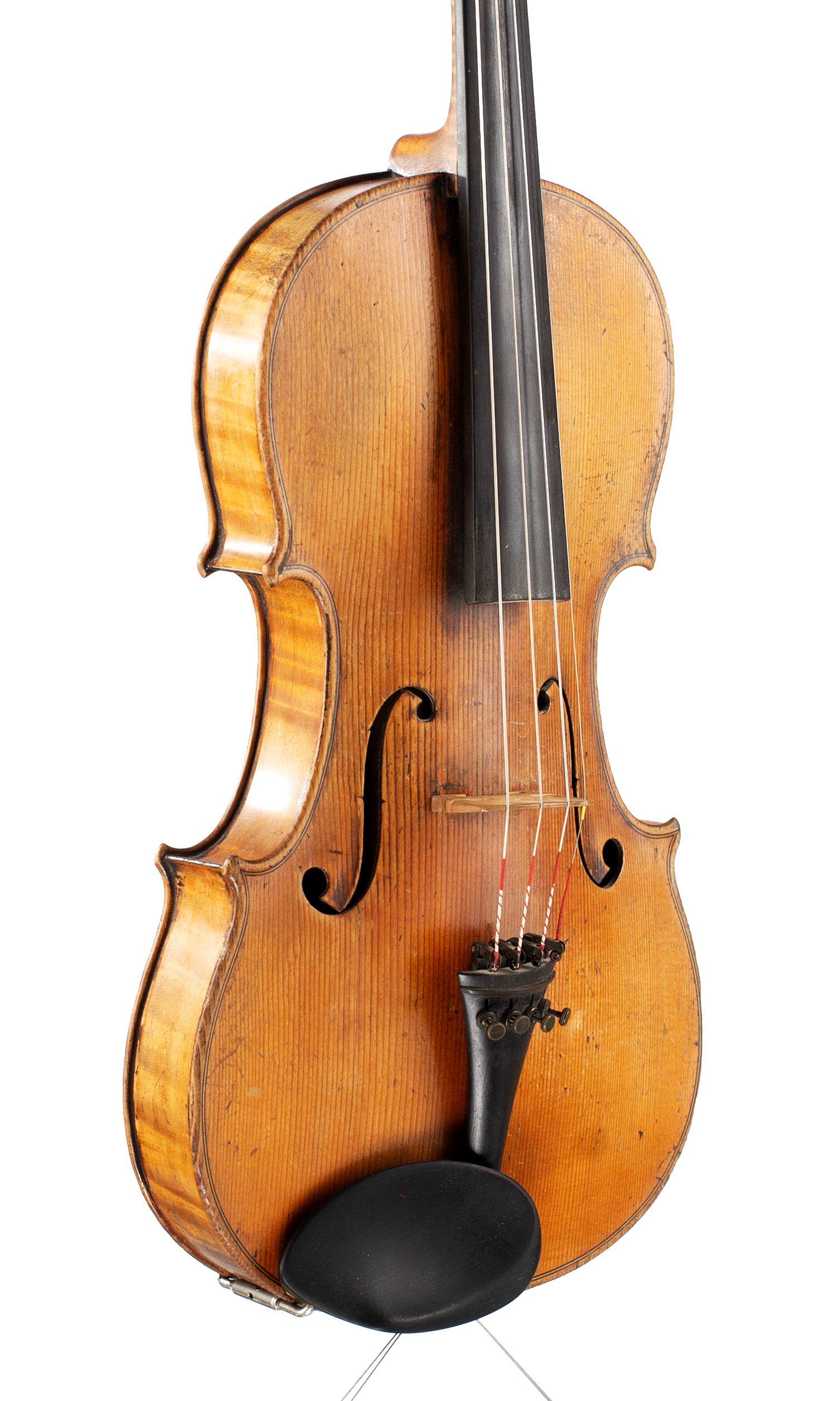 Violin by Honore Derazey, Mirecourt, 1832 — angled view, 40°