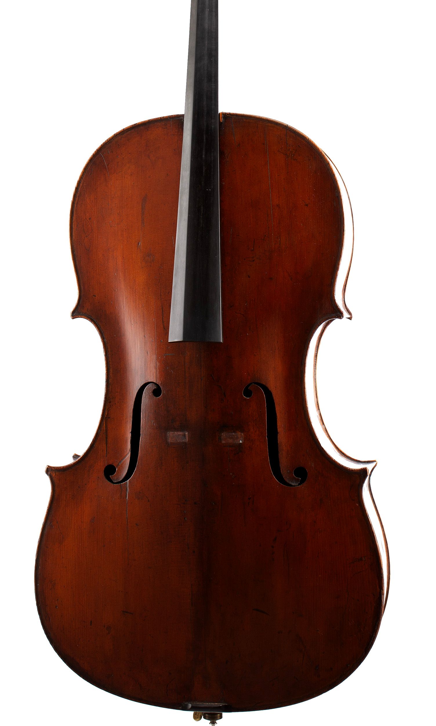 Cello by Thomas Kennedy, London, 1808 — angled view, 10°