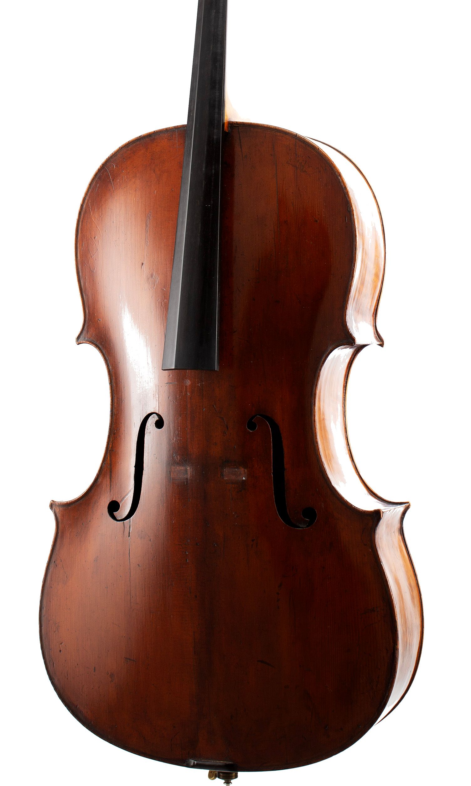 Cello by Thomas Kennedy, London, 1808 — angled view, 20°