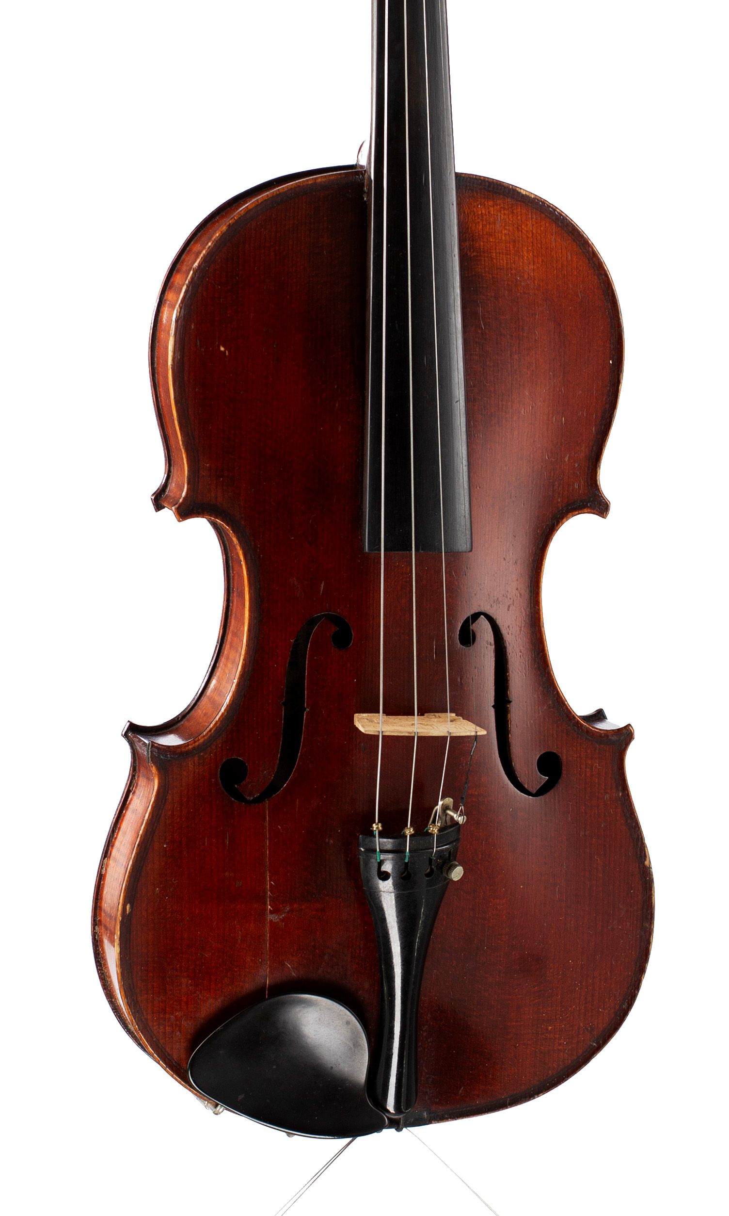 Violin, Workshop of Jérôme Thibouville-Lamy, France — angled view, 20°