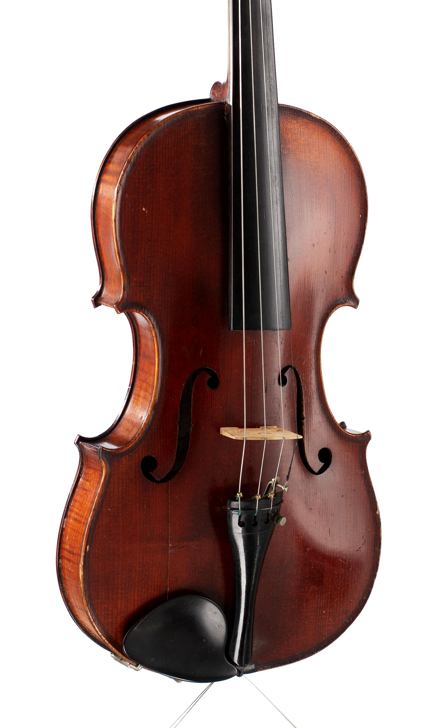 Violin, Workshop of Jérôme Thibouville-Lamy, France — angled view, 30°