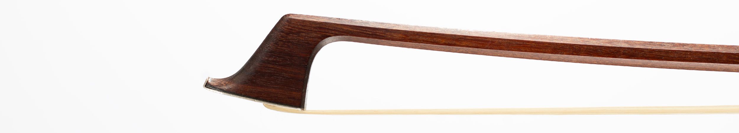 A silver-mounted cello bow by John Clutterbuck, Bicester — head