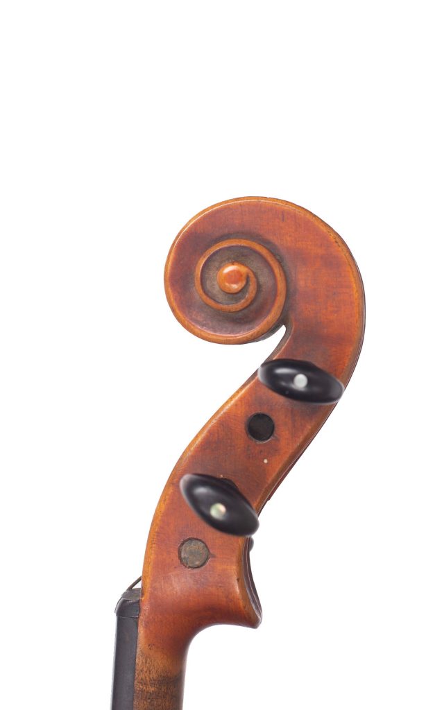 Half-sized violin, Workshop of Jérôme Thibouville-Lamy, France, circa 1900 — scroll