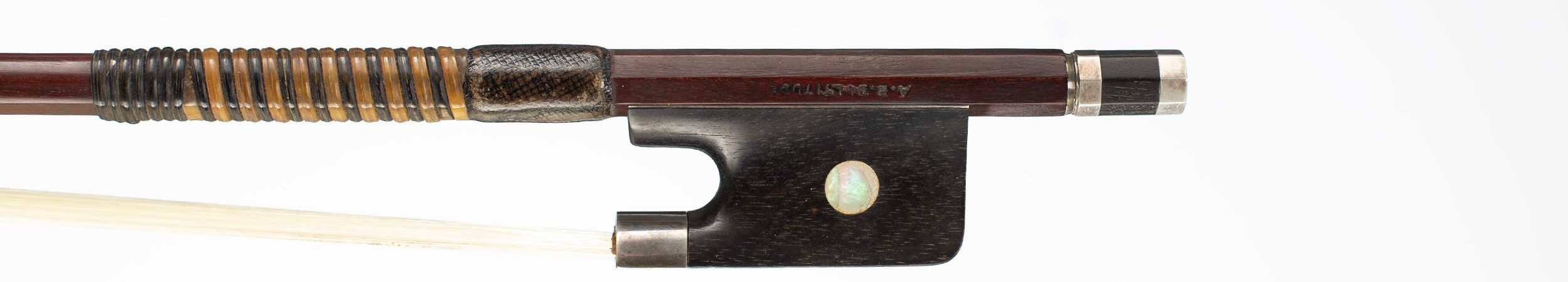 A silver-mounted viola bow, by A. R. Bultitude, London — frog