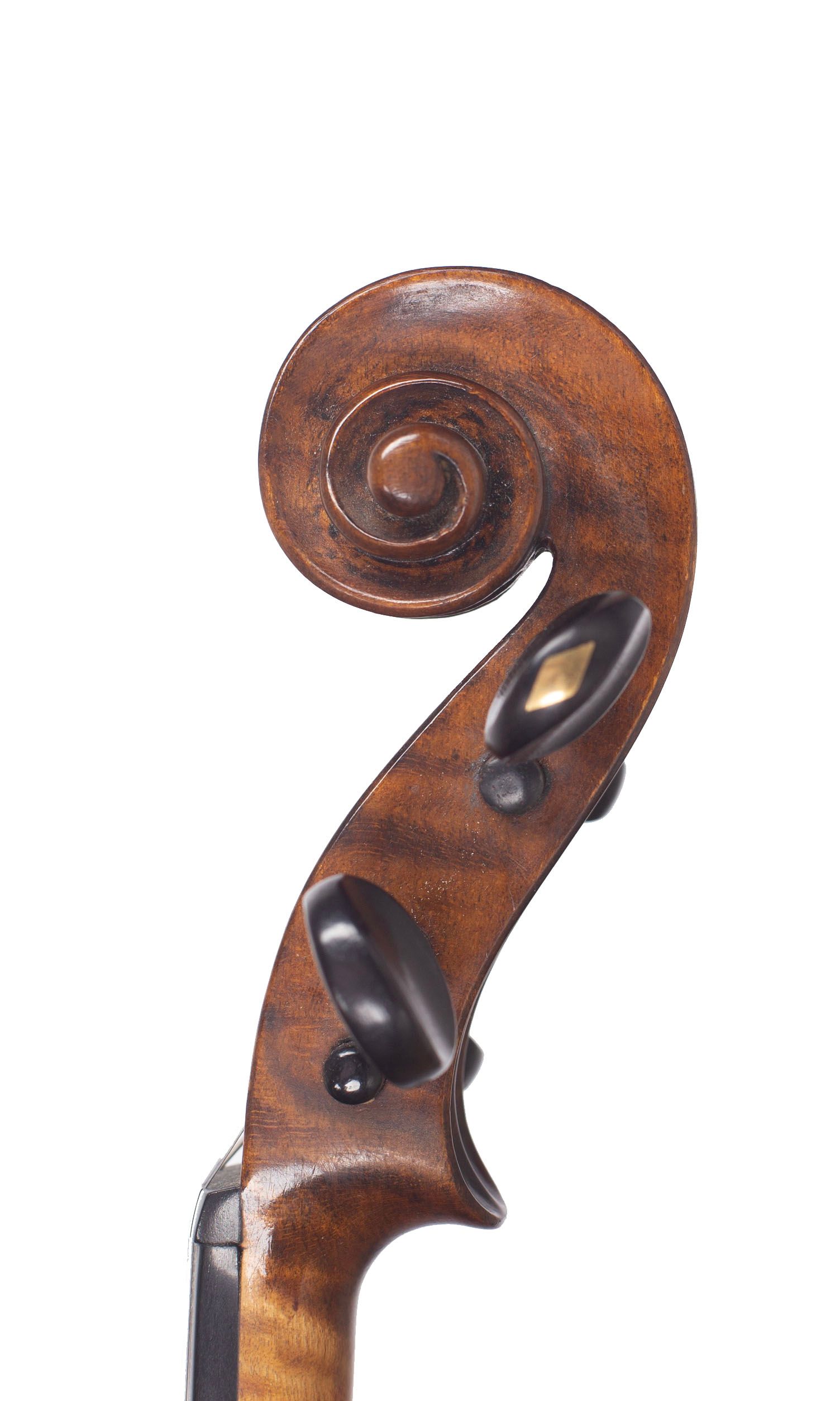 Violin by Arthur Richardson, Crediton, 1923 — scroll