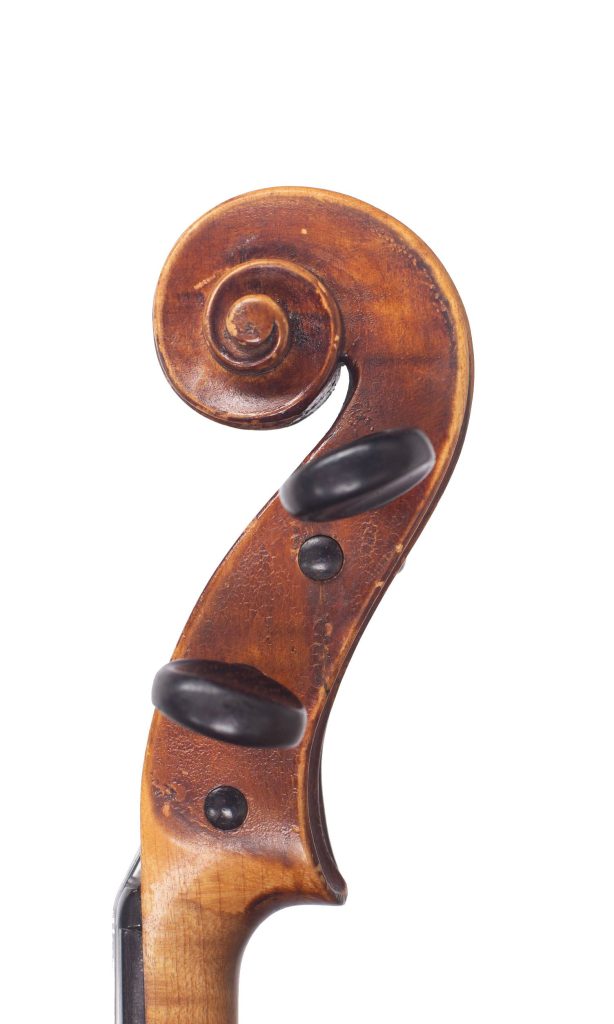 Violin by William Robinson, London, 1925 — scroll