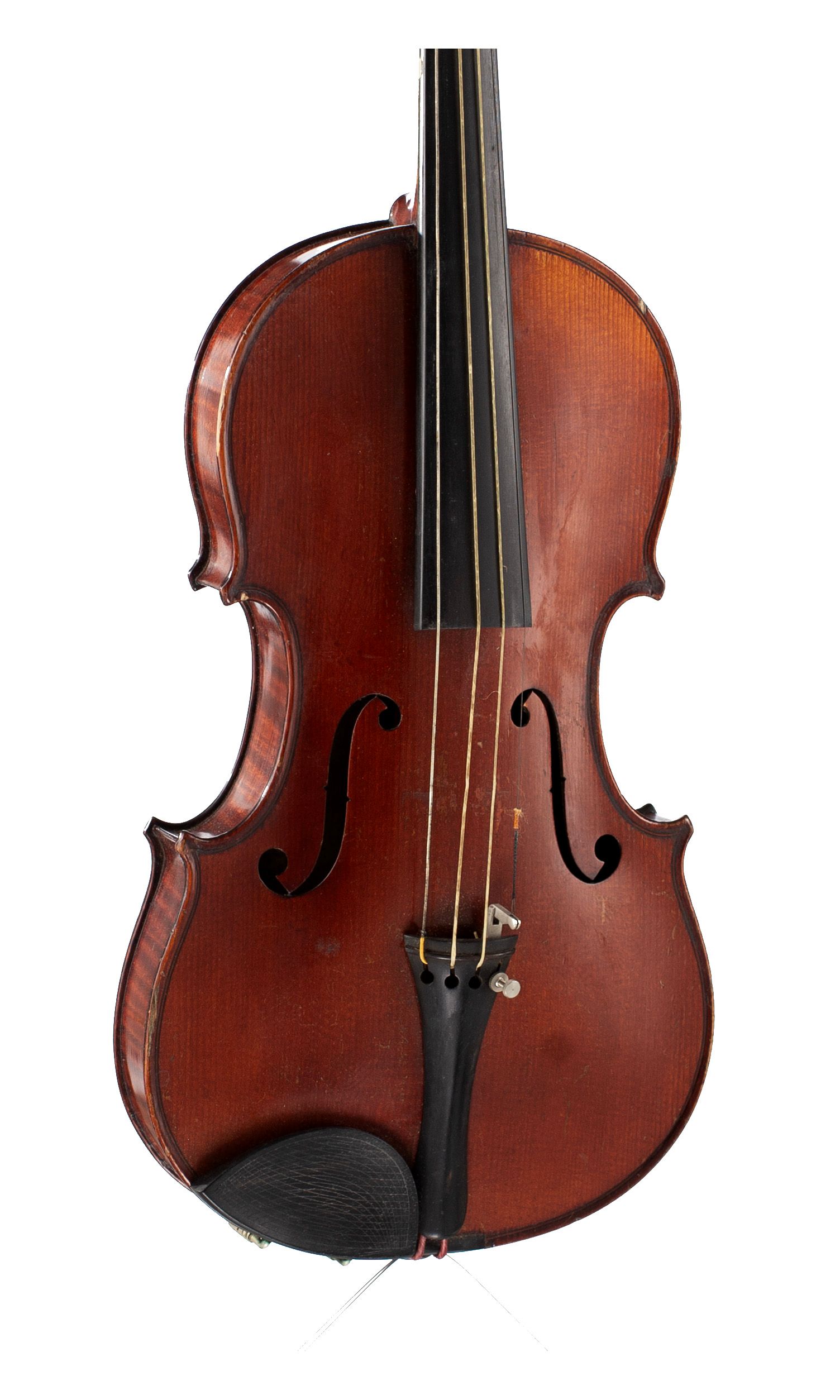 Child's violin, Workshop of Jérôme Thibouville-Lamy, Mirecourt  over 100 years old — angled view, 20°