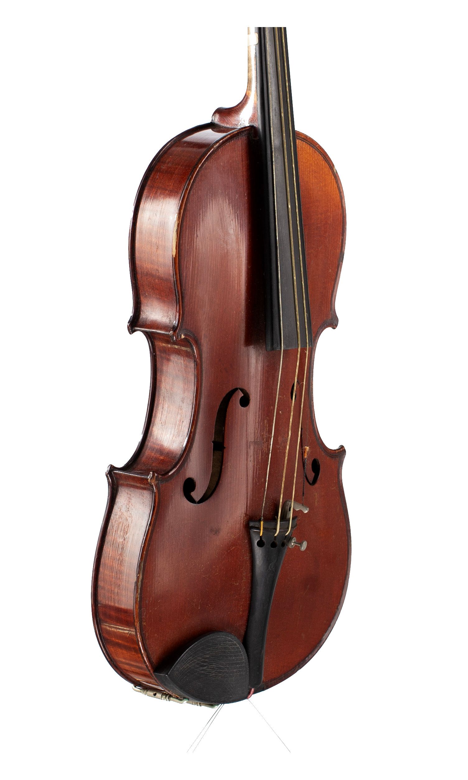 Child's violin, Workshop of Jérôme Thibouville-Lamy, Mirecourt  over 100 years old — angled view, 50°
