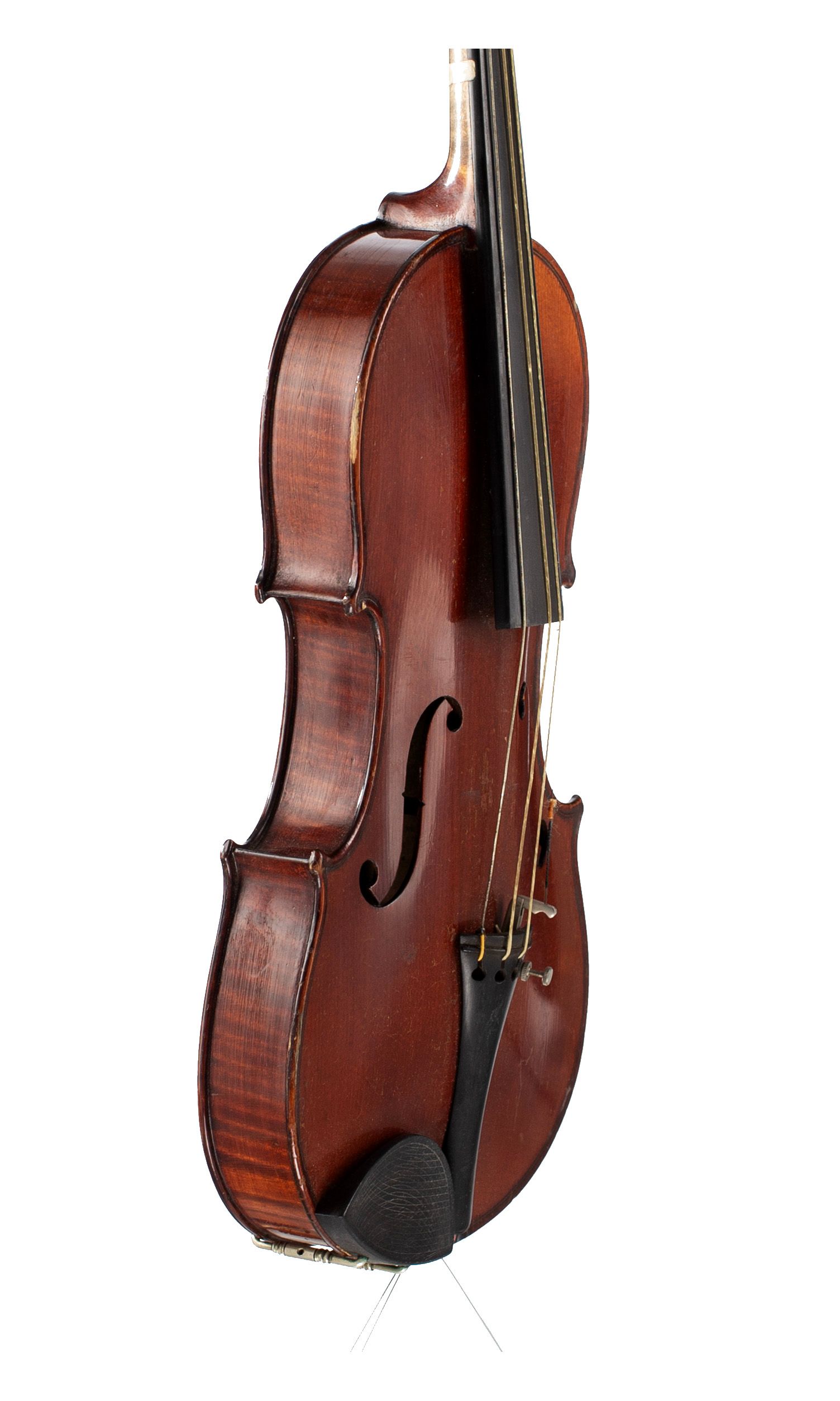 Child's violin, Workshop of Jérôme Thibouville-Lamy, Mirecourt  over 100 years old — angled view, 60°