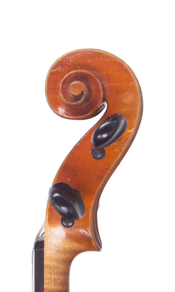 Violin by Maurice Bourguignon, Brussels, 1925 — scroll
