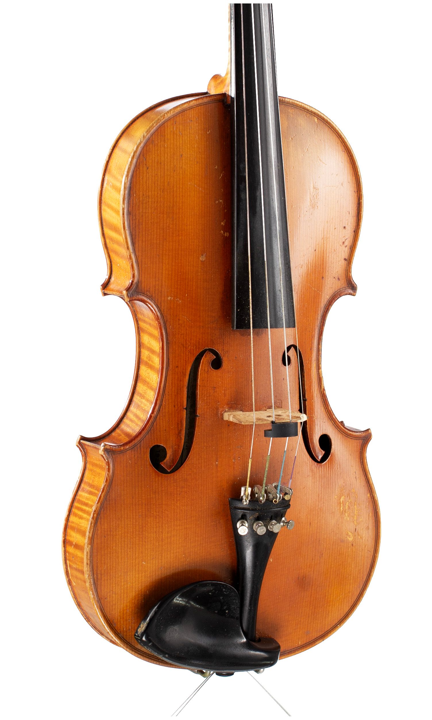 Violin by Maurice Bourguignon, Brussels, 1925 — angled view, 30°