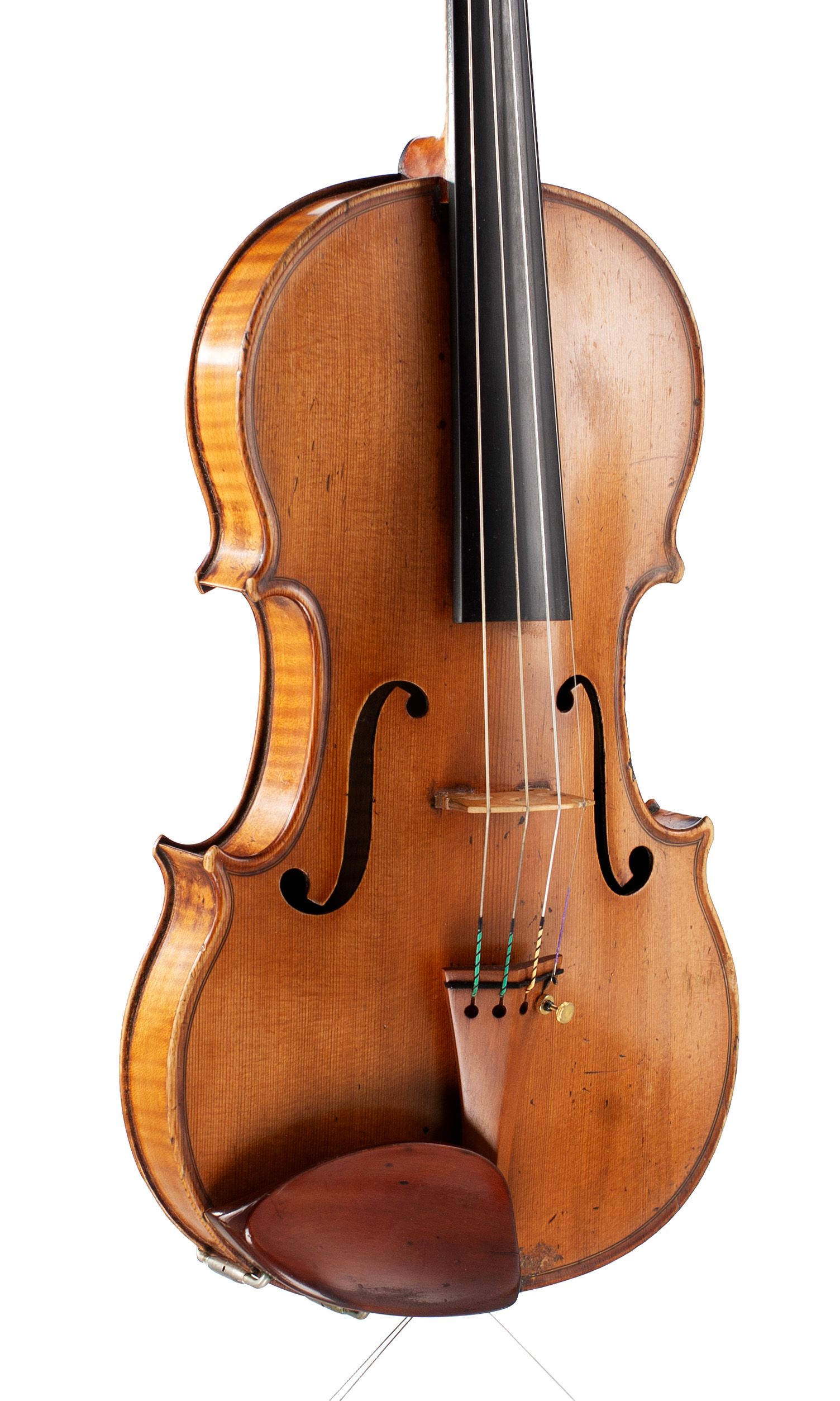 Violin, Workshop of Didier Nicolas Aine, Mirecourt, 19th Century — angled view, 30°