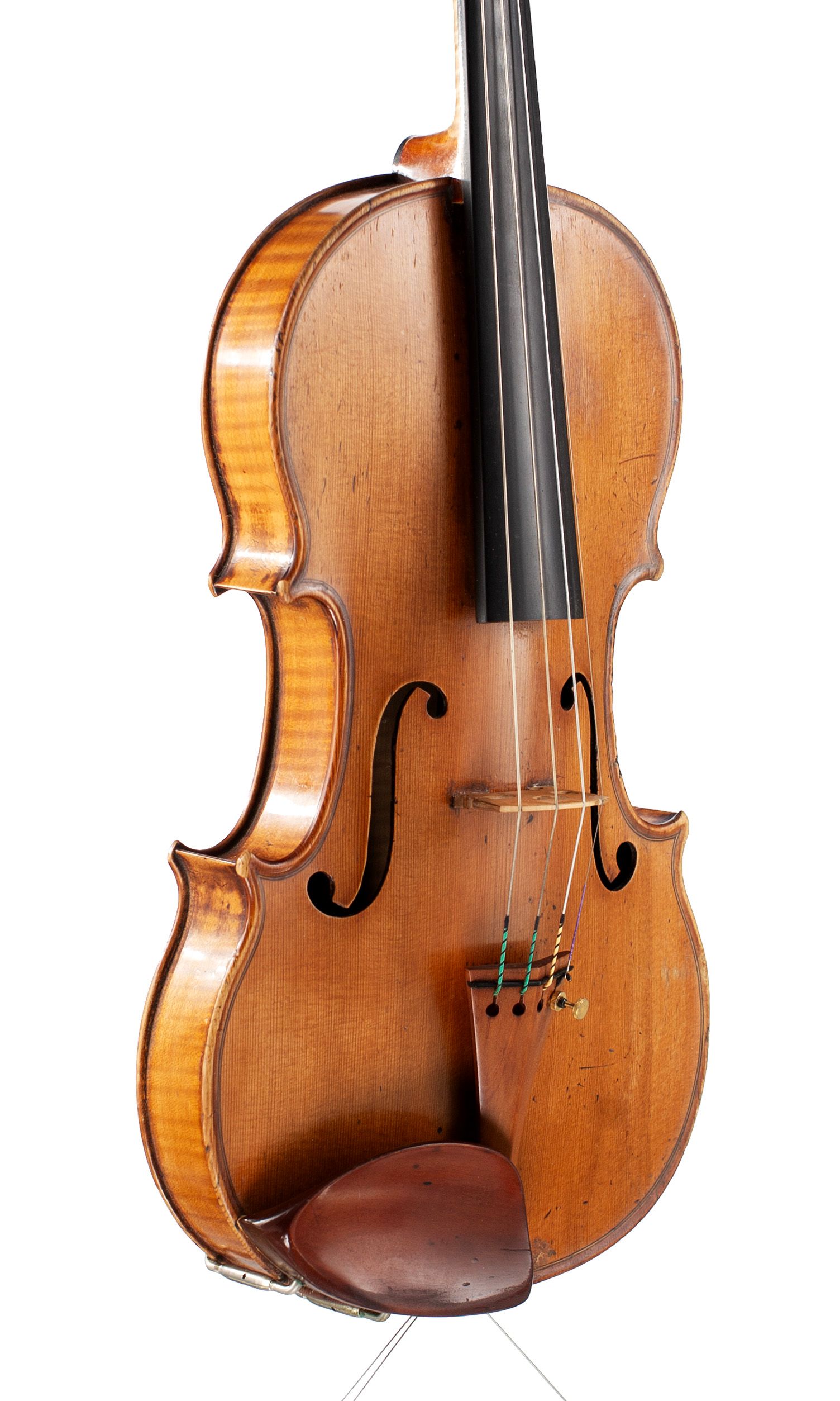 Violin, Workshop of Didier Nicolas Aine, Mirecourt, 19th Century — angled view, 40°