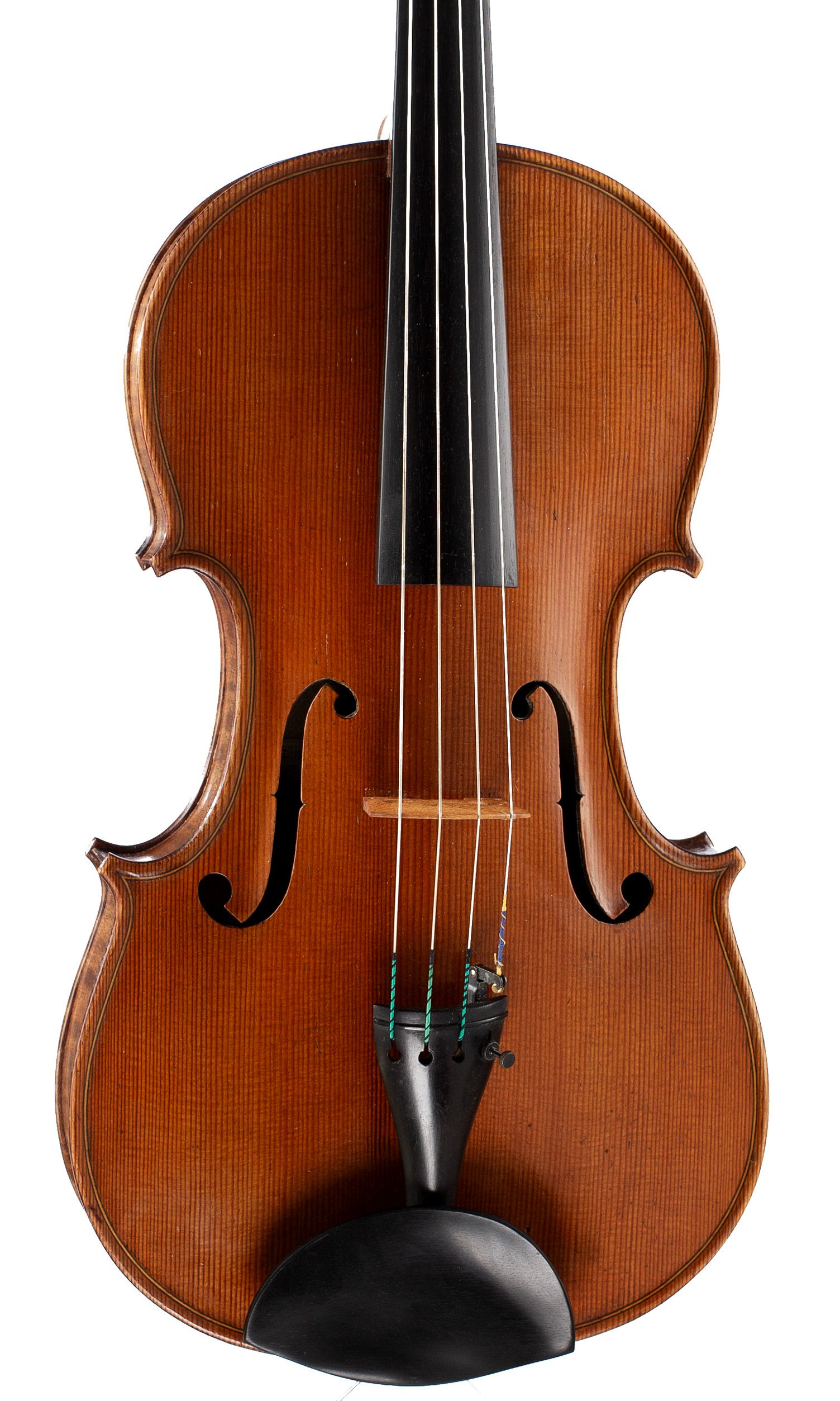 Viola by J. W. Owen, Leeds, circa 1910 — angled view, 10°