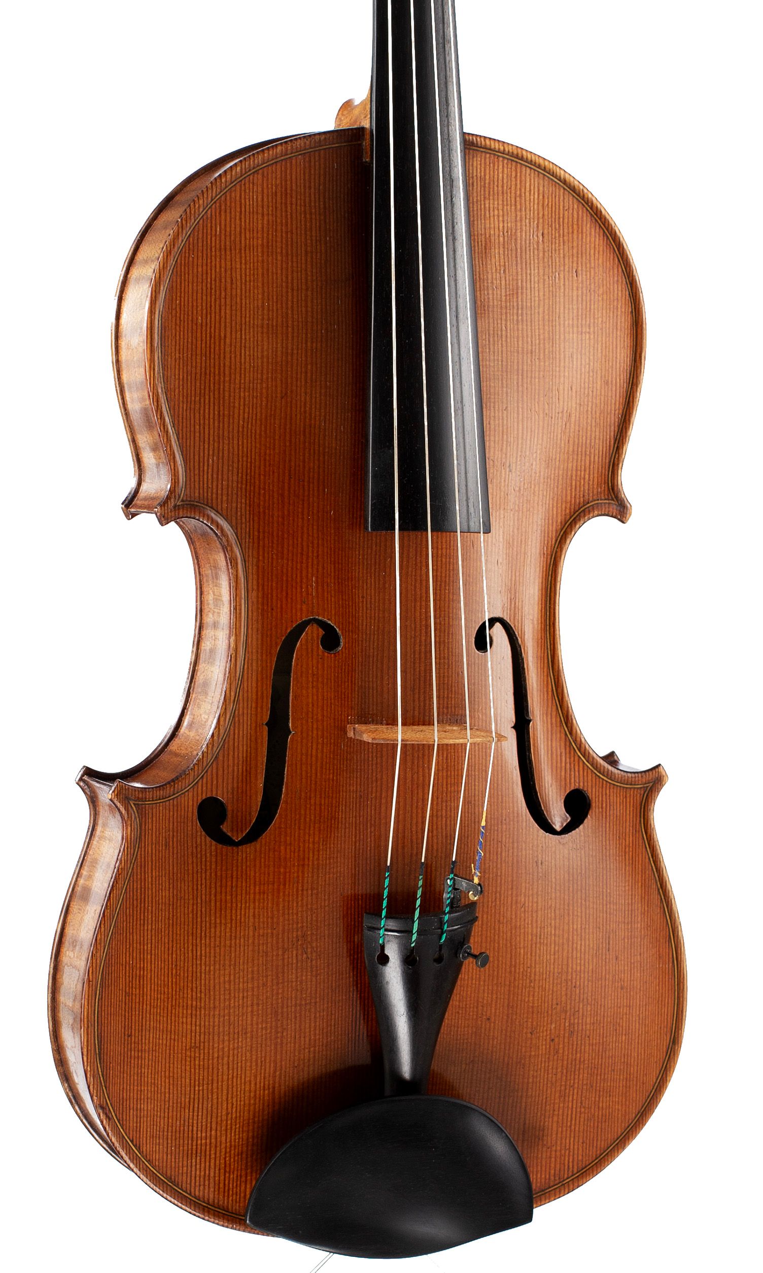 Viola by J. W. Owen, Leeds, circa 1910 — angled view, 20°