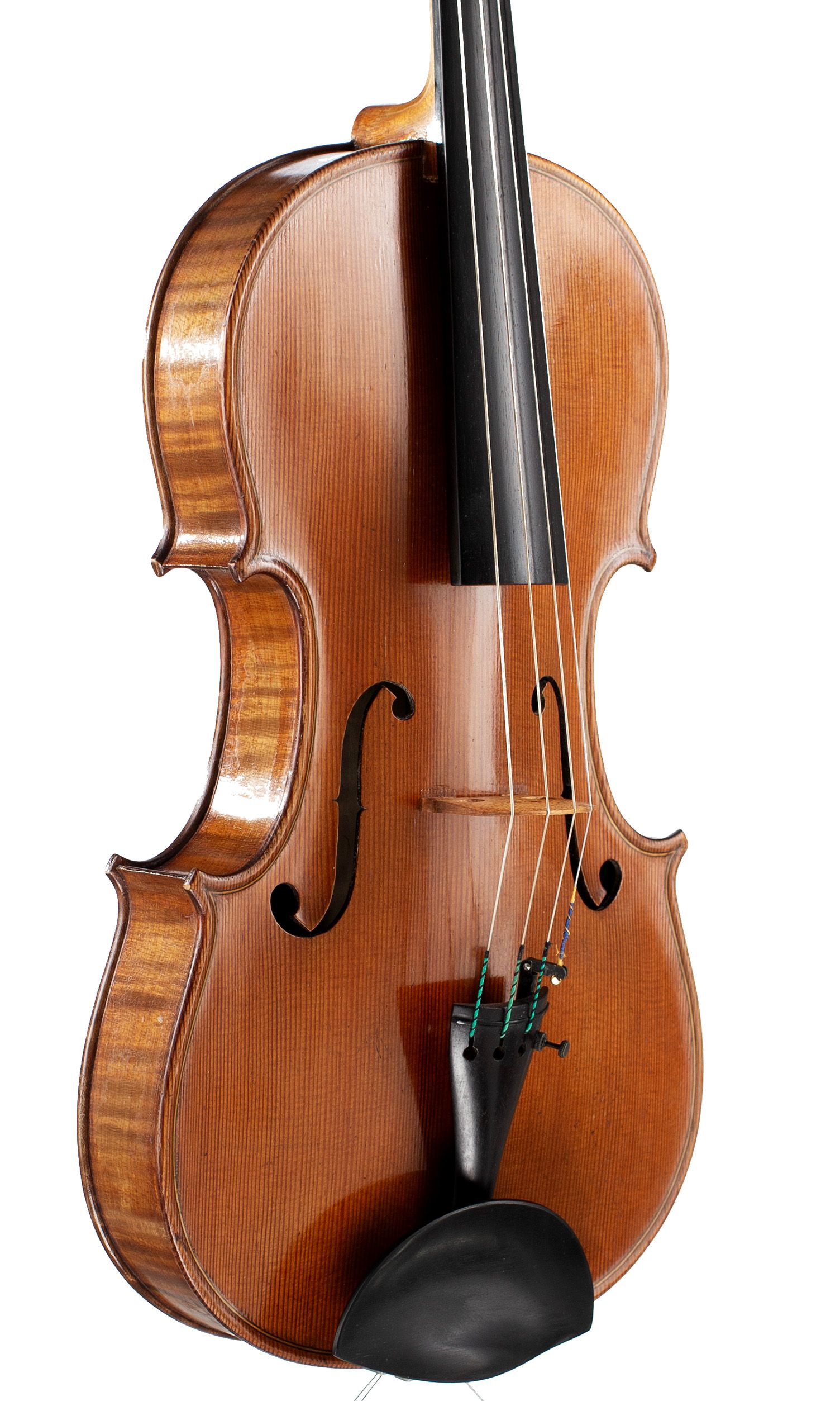 Viola by J. W. Owen, Leeds, circa 1910 — angled view, 40°