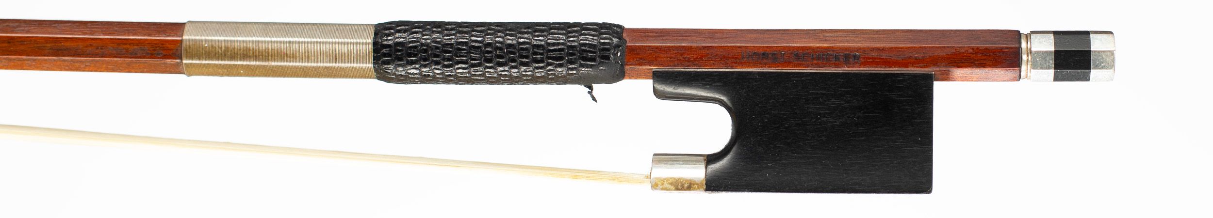 A silver-mounted violin bow by Horst Schicker — frog