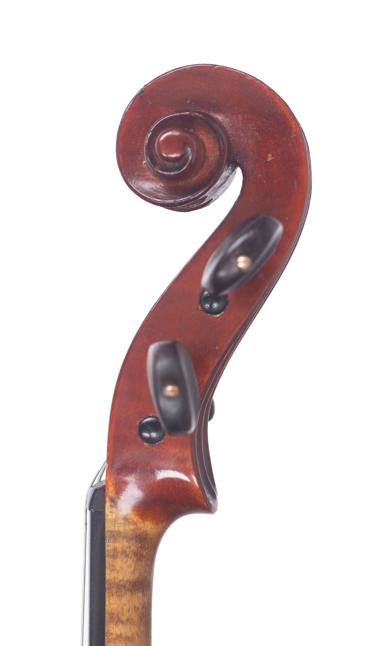 Violin by Antonio Lechi, Cremona, 1921 — scroll