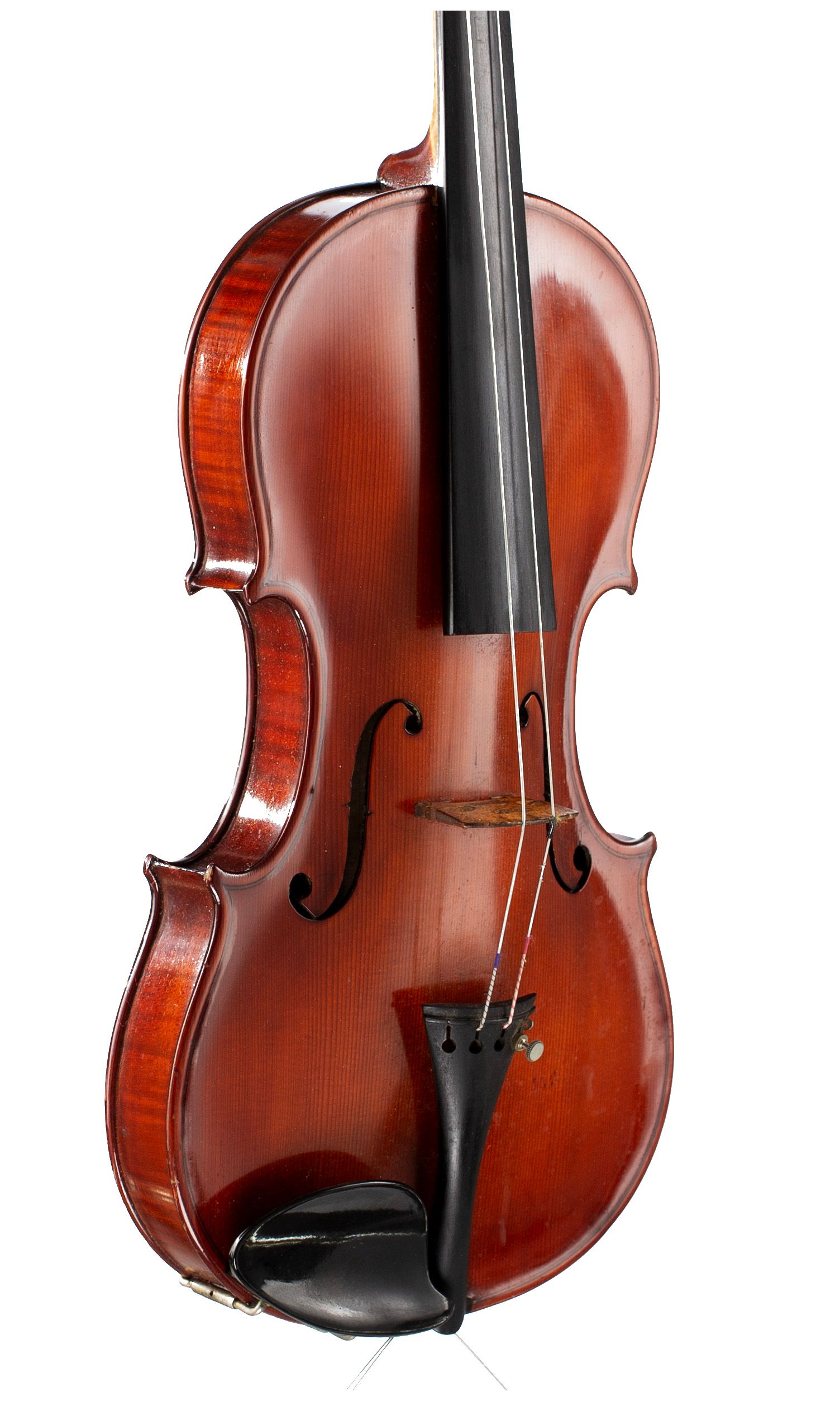 Violin by Antonio Lechi, Cremona, 1921 — angled view, 40°