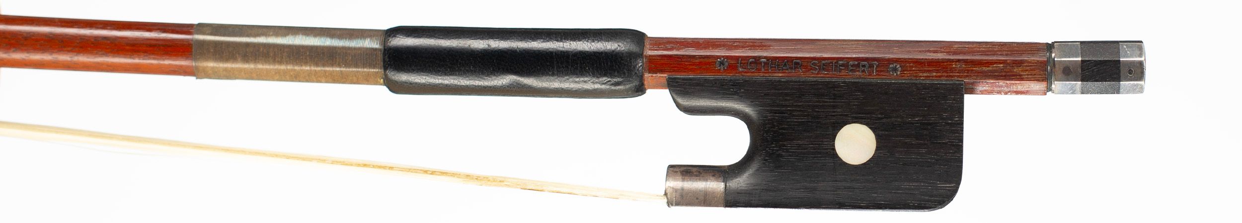 A silver-mounted viola bow by Lothar Seifert — frog