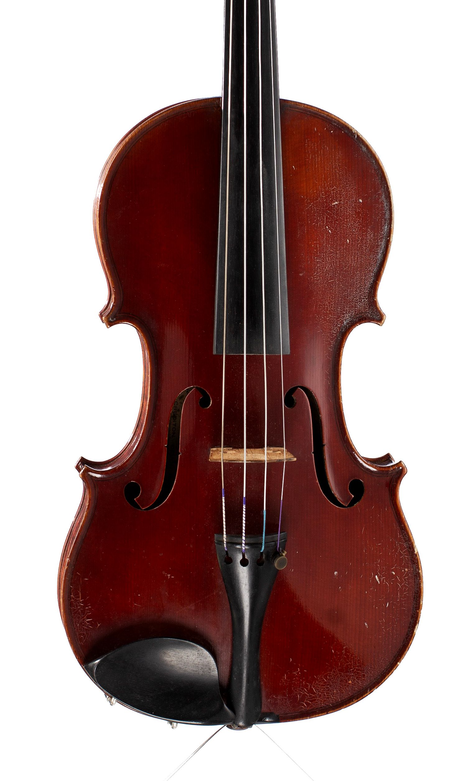 Violin by Arthur Richardson, Crediton, 1929 — angled view, 10°