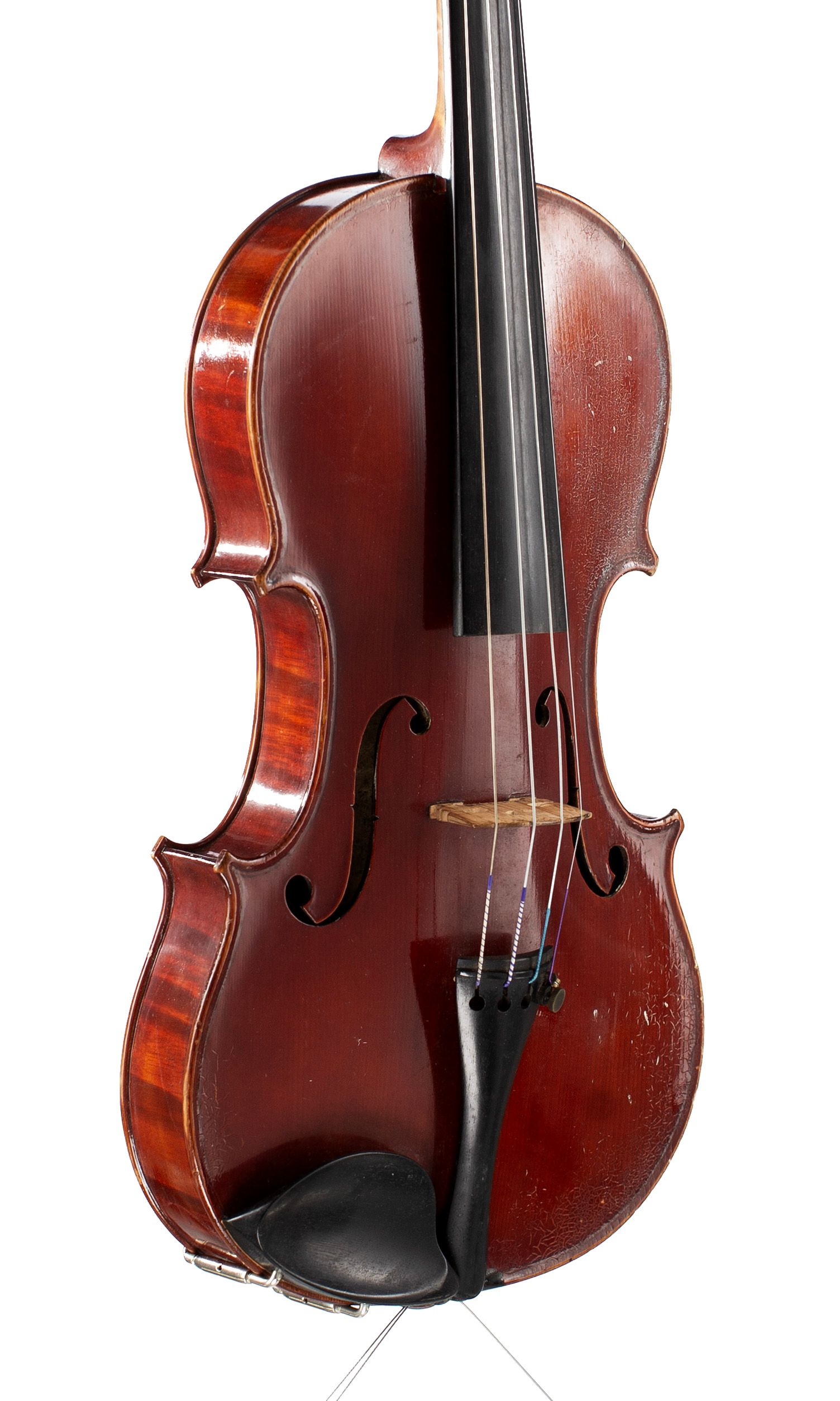 Violin by Arthur Richardson, Crediton, 1929 — angled view, 40°