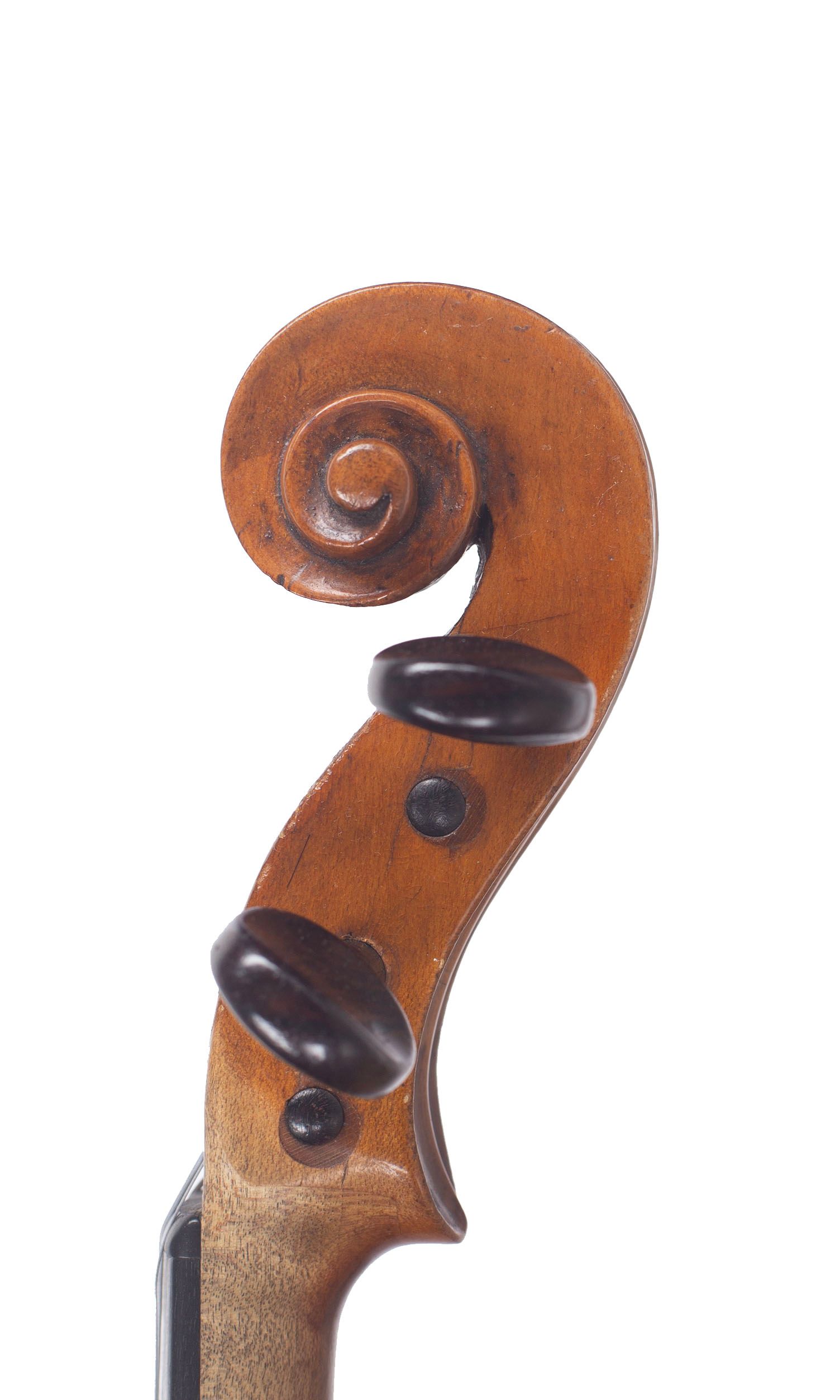 Violin by Thomas Hardie, Edinburgh, 1854 — scroll