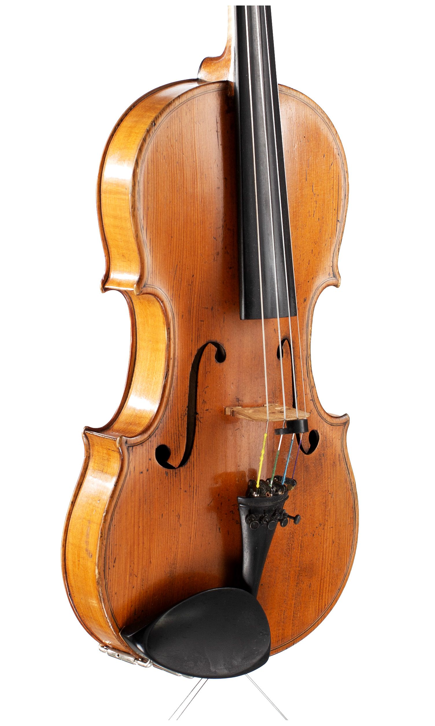 Violin by Thomas Hardie, Edinburgh, 1854 — angled view, 40°