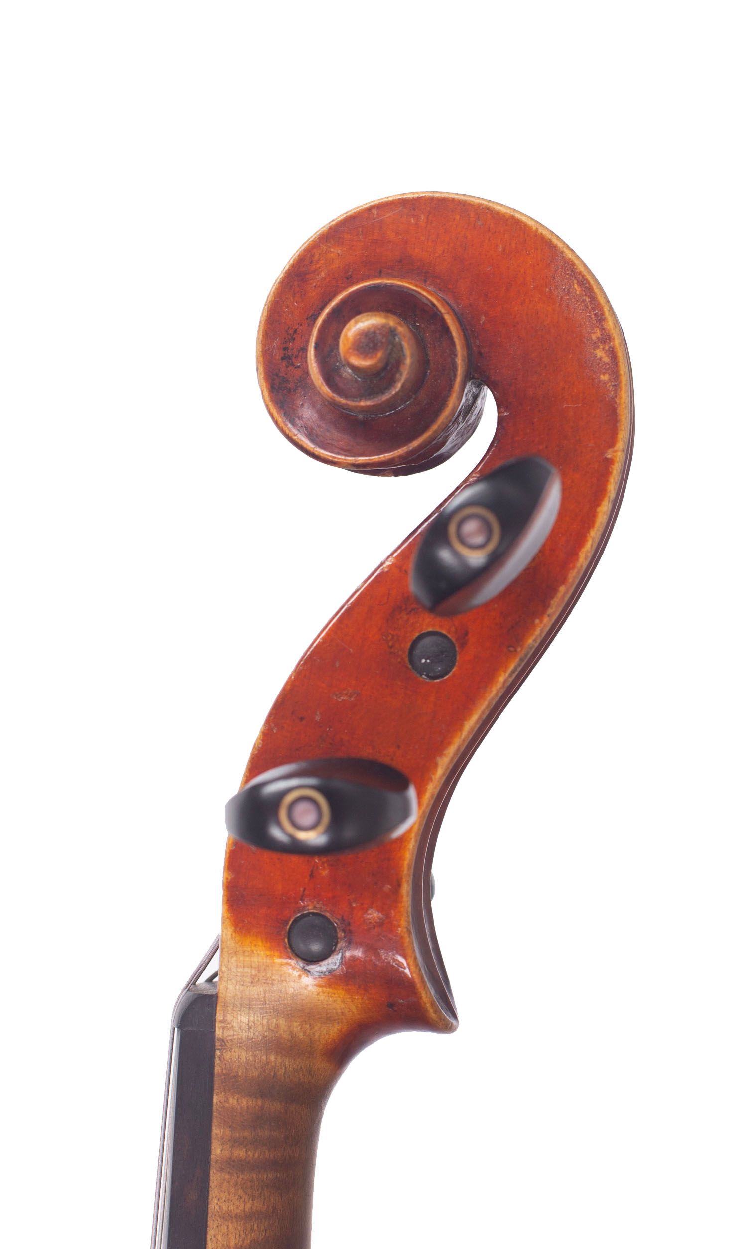 Violin by Enrico Orselli, Ferrara, 1922 — scroll