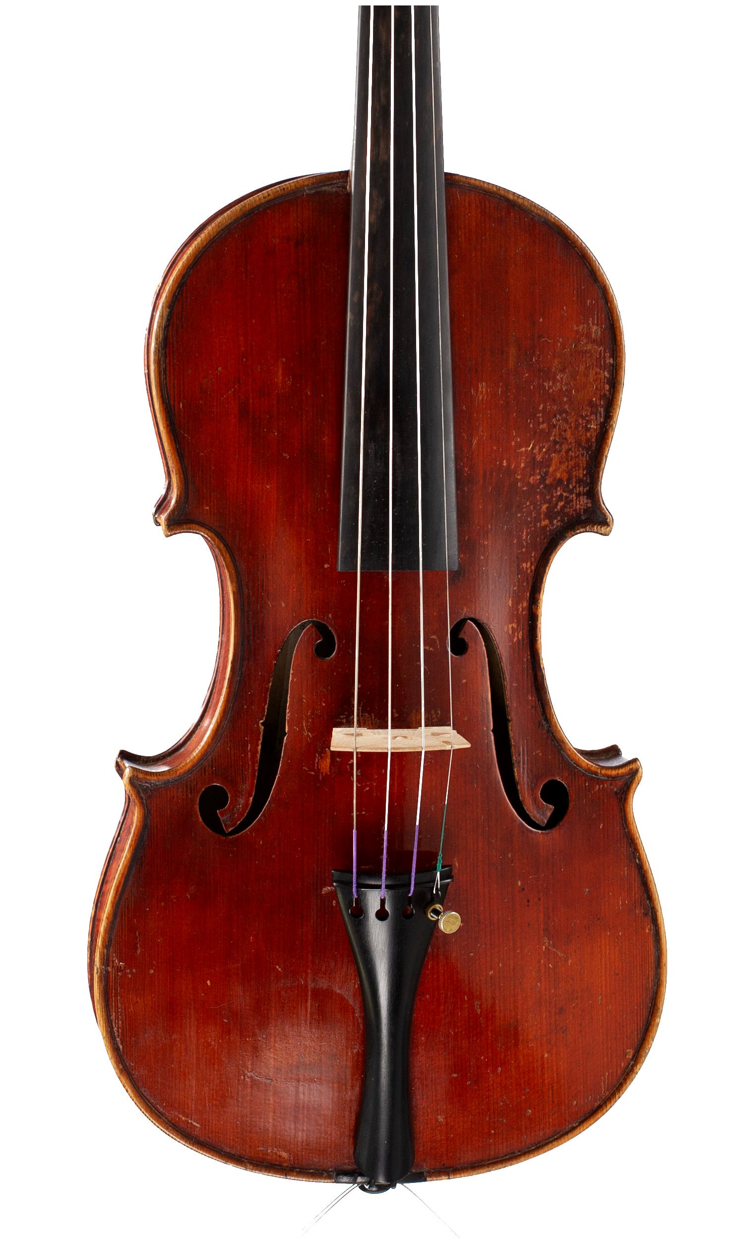 Violin by Enrico Orselli, Ferrara, 1922 — angled view, 10°