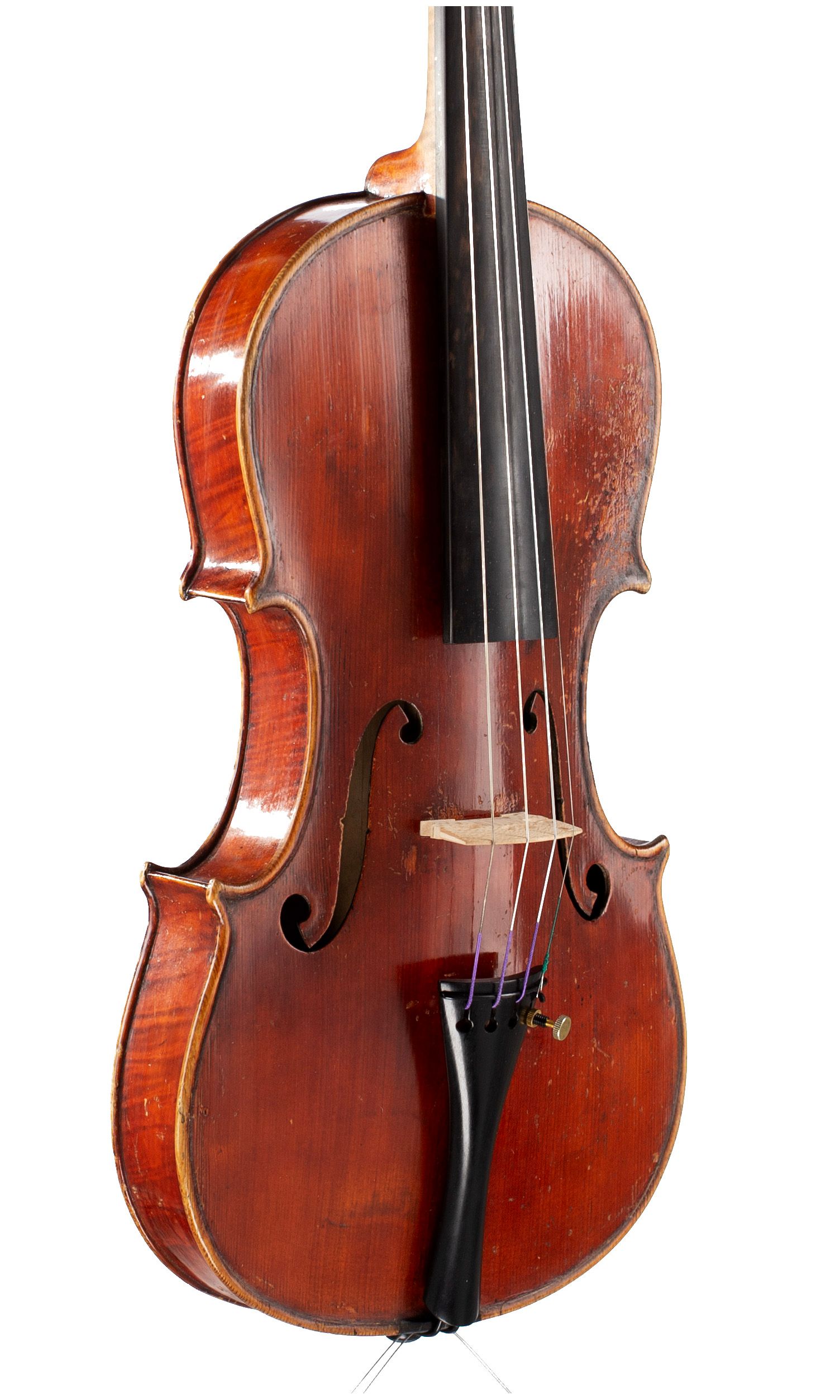 Violin by Enrico Orselli, Ferrara, 1922 — angled view, 40°