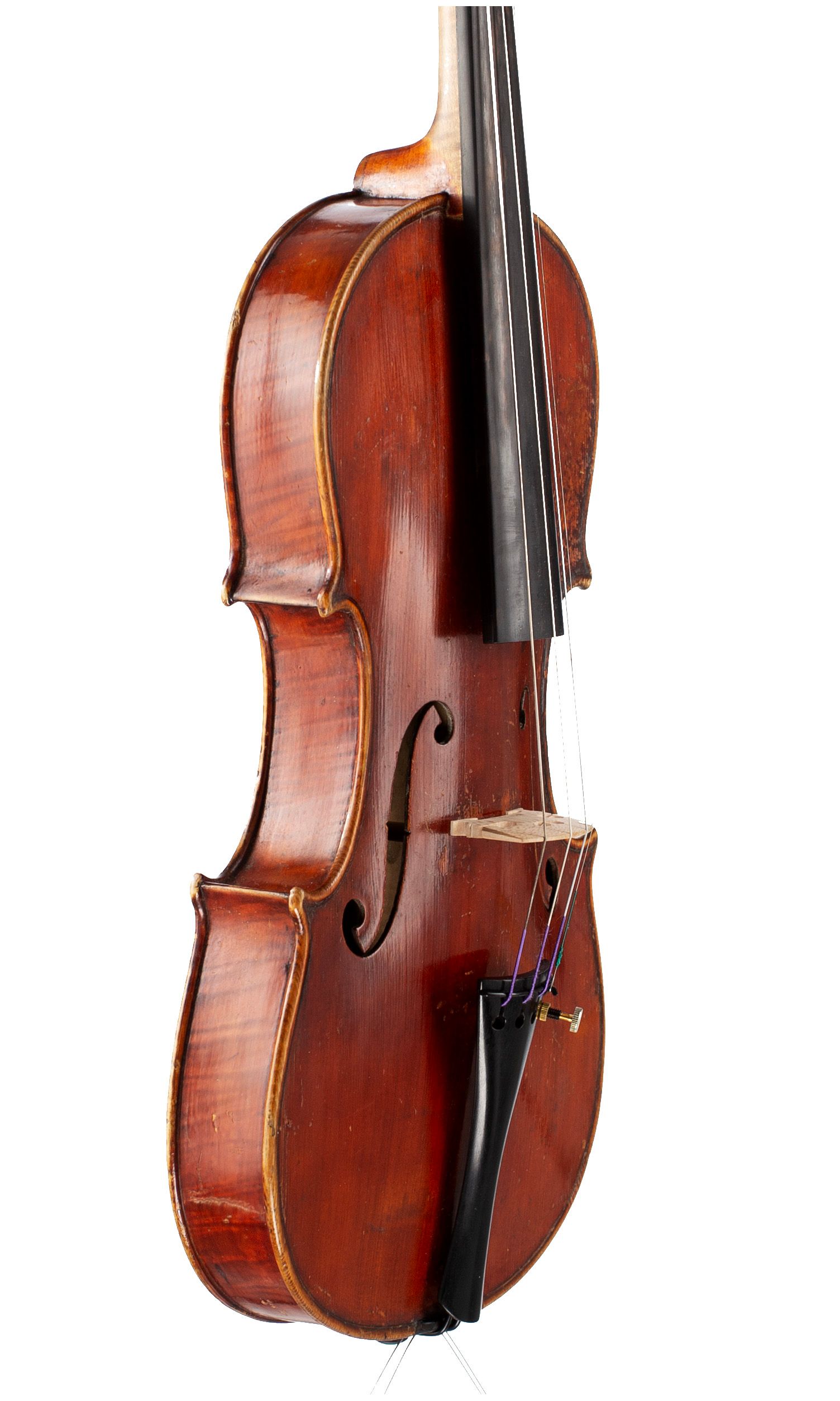 Violin by Enrico Orselli, Ferrara, 1922 — angled view, 60°