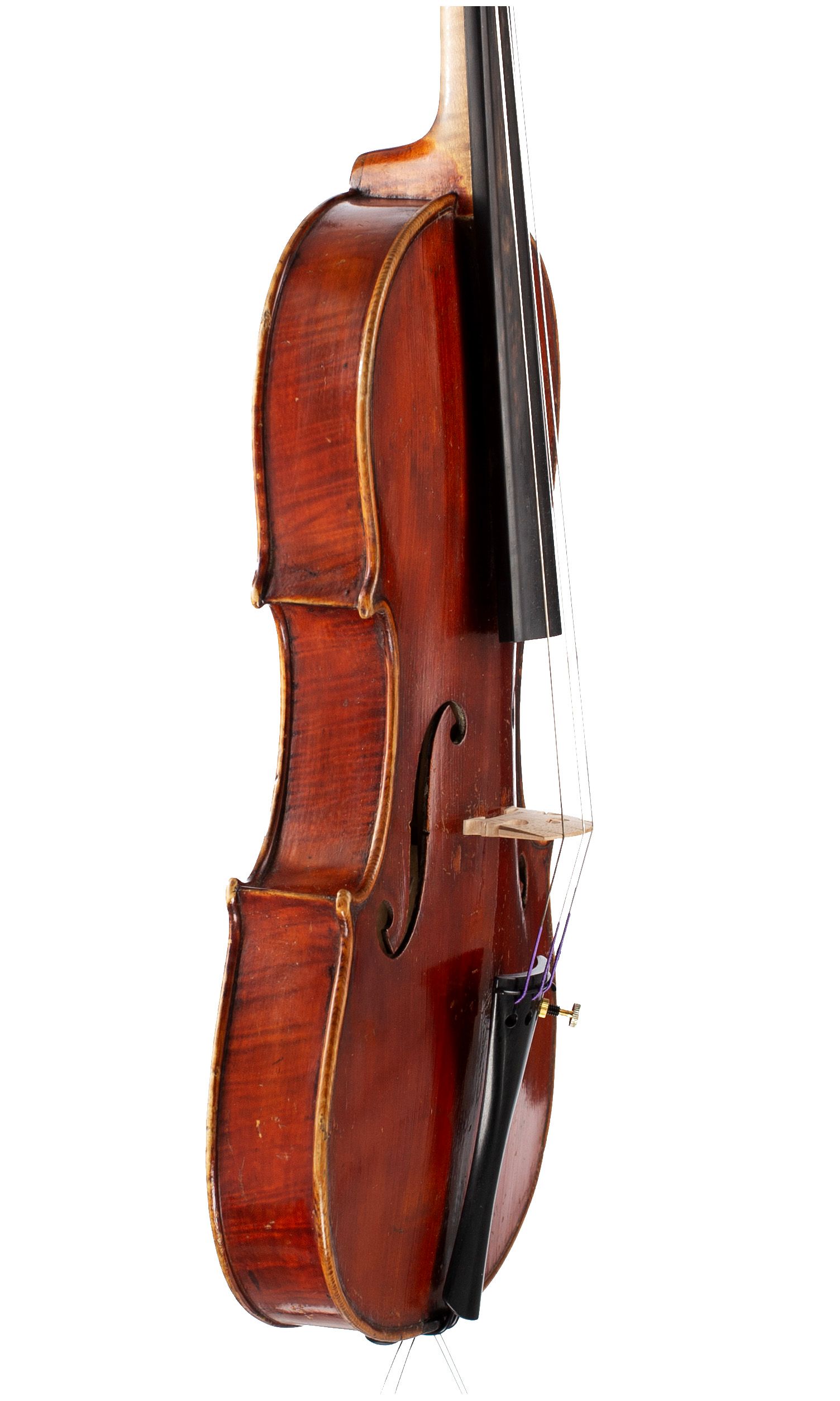 Violin by Enrico Orselli, Ferrara, 1922 — angled view, 70°