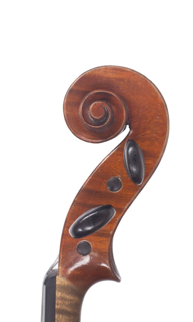 Violin by George Lotte, Mirecourt, circa 1890 — scroll
