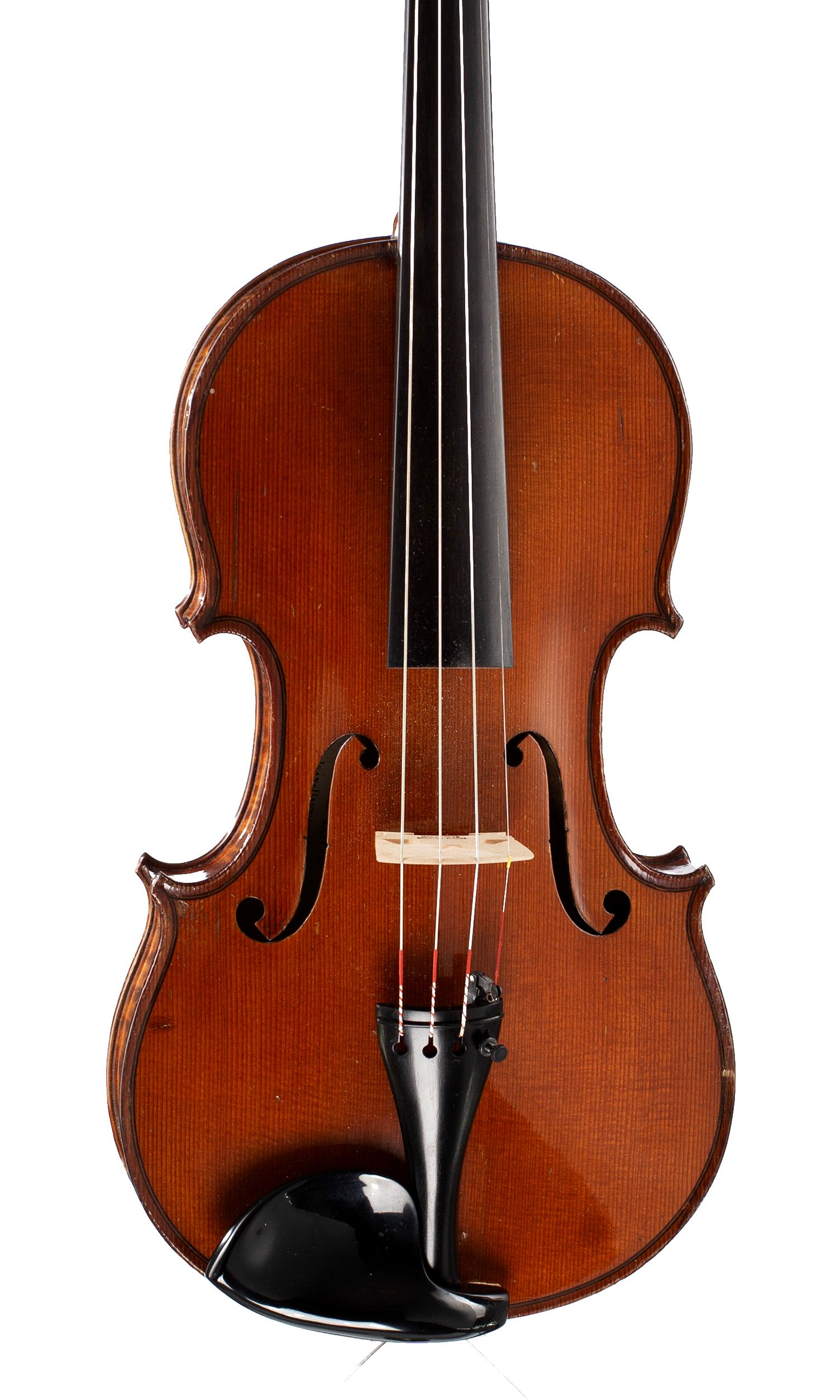Violin by George Lotte, Mirecourt, circa 1890 — angled view, 10°