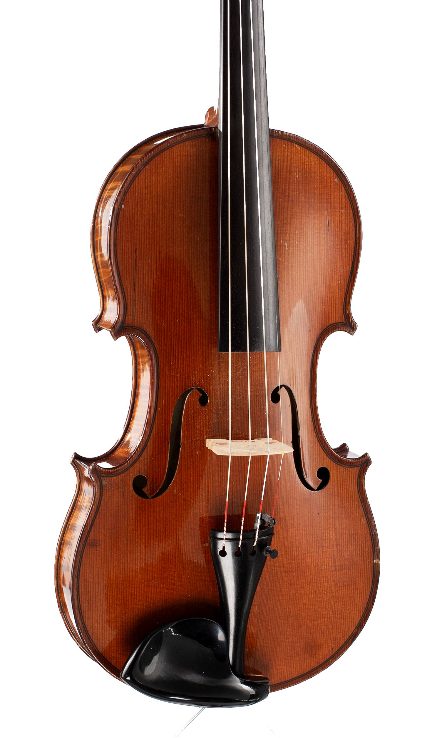 Violin by George Lotte, Mirecourt, circa 1890 — angled view, 20°