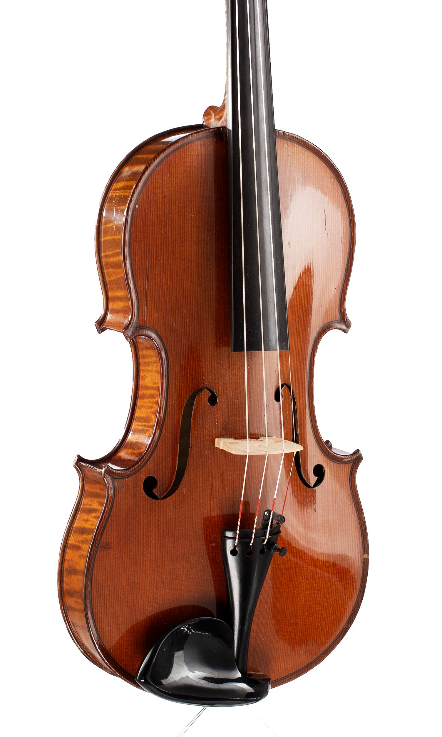 Violin by George Lotte, Mirecourt, circa 1890 — angled view, 30°